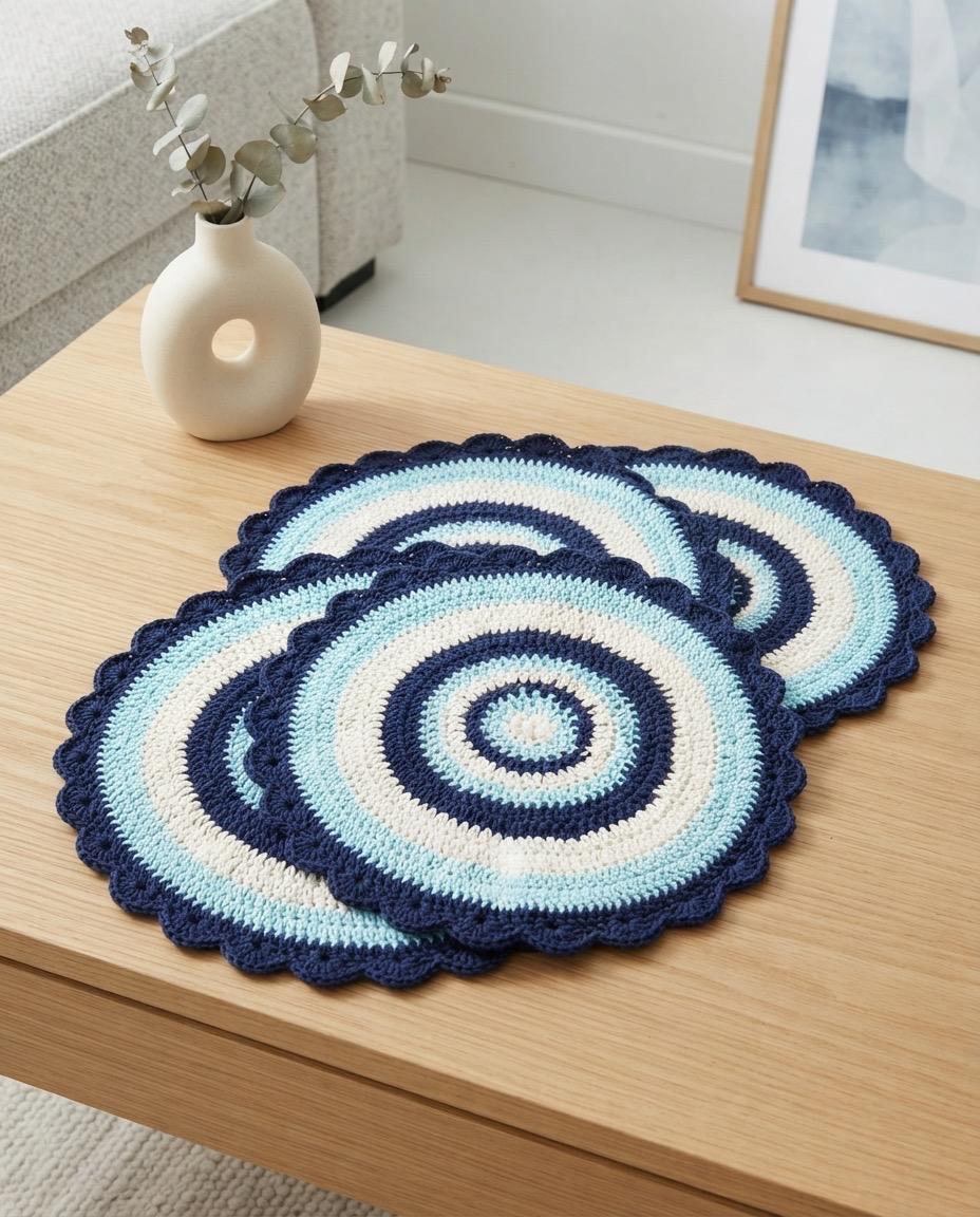 Blue dinner mats set of 6