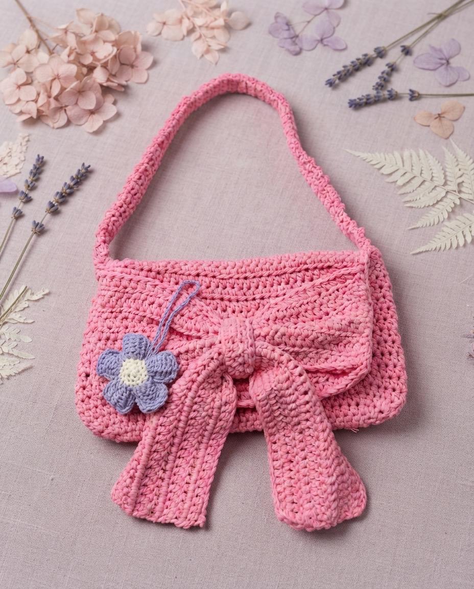 Pink bow bag