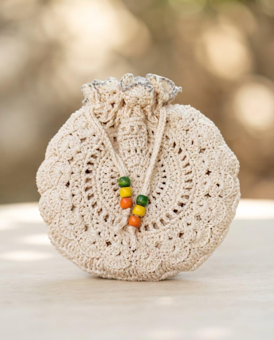 White potli bag